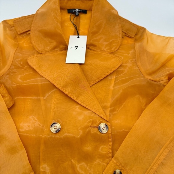 7 For All Mankind Orange Trench Coat - Picture 6 of 8